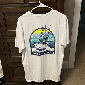 Men’s Vineyard Vines White Tee with Nautical Graphic